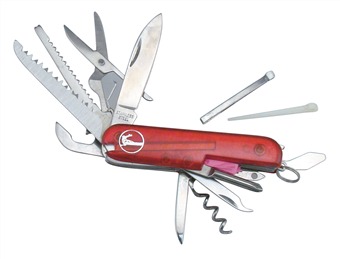 15-333CLR MILITARY KNIFE CLEAR RED   3" [Frost Cutlery]