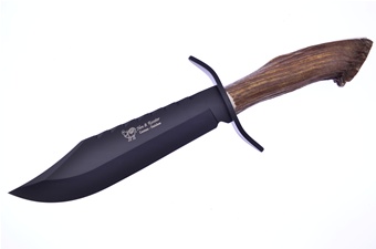 HR-5000B H&R STAG BOWIE BLACK BLD W/SH 16 [Hen & Rooster]