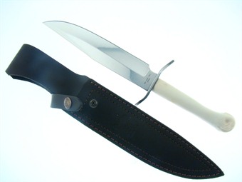 HR-5020DBJ DEER BONE JOINT BOWIE W/SH 12" [Hen & Rooster]