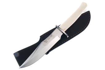 HR-8002DBJ DEER BONE JOINT BOWIE W/SH 8" [Hen & Rooster]