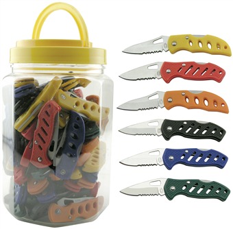 JAR72 72PC.ASSORTED POCKET KNIVES/JAR [Frost Cutlery]