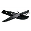 15-437B SURVIVAL KNIFE W/KIT BLACK 15" [Frost Cutlery • Fixed Blades • Hunting Knives]