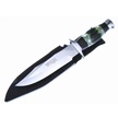 HR-0004GDS H&R GREEN STAG BOWIE W/SH 11 3/8 [Hen & Rooster • Fixed Blades • Bowies]