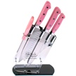 HRI-036 H&R PINK 7PC KITCHEN SET W/BLOCK [Hen & Rooster Int'l • Kitchen Sets]