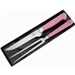 HRI-041 H&R INT. PULTRY KNIFE & FORK PNK [Hen & Rooster Int'l • Kitchen Sets]