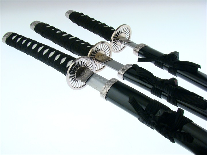 Frost Cutlery 3PC. SWORD SET BLK/BLK CORD (SW1090B)