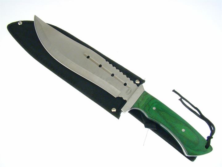 Frost Cutlery 16" GREEN PAKKAWOOD BOWIE W/SH (TR2224)
