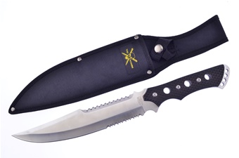 Bowie Black Handle w/Sheath 15.5